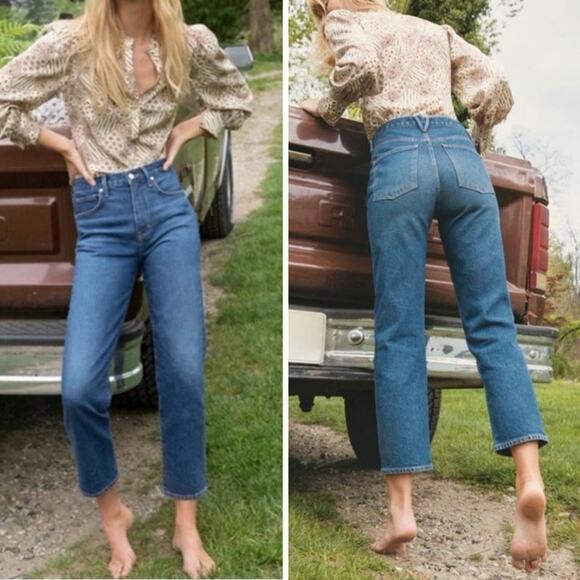 Veronica Beard Ryleigh Slim Straight High Rise Jeans Size 24 Western Classic - Picture 1 of 10
